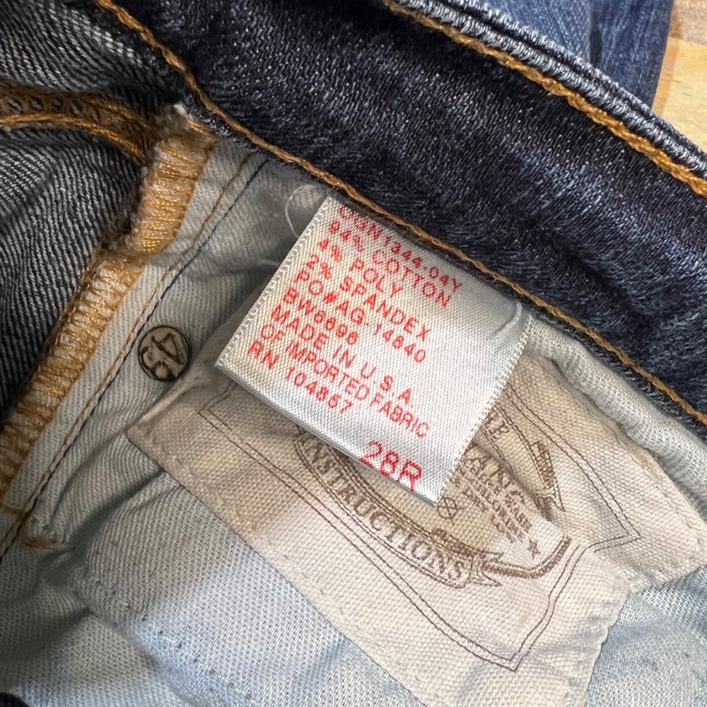 EUC [AG] Low Rise <Belle Flare> Wide Leg Stretchy Dark Blue Jeans | 28R Small 6 - Picture 4 of 13